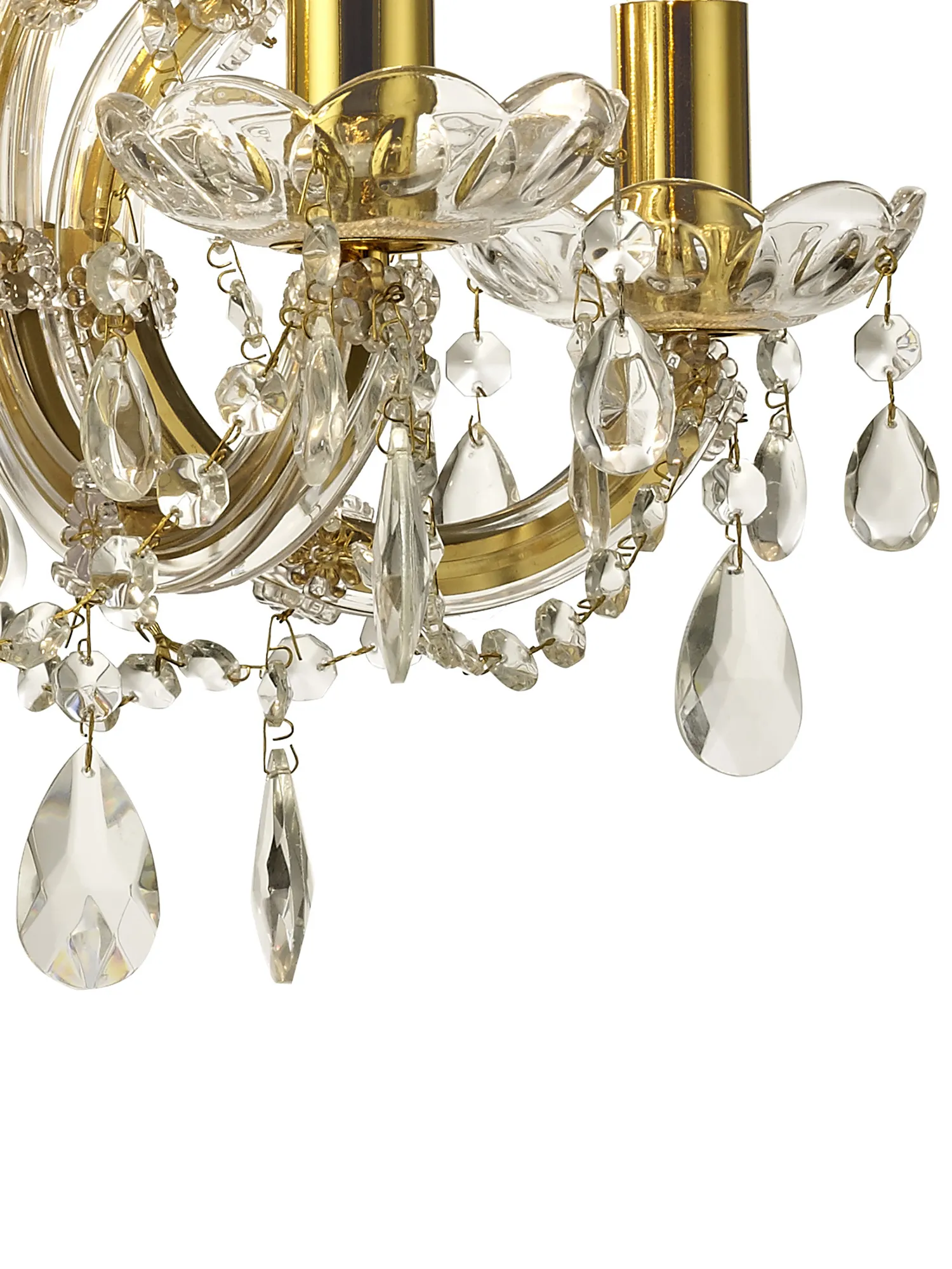 Gabrielle Glass Chandelier 5 Light (Glass Sconce) Polished Brass D0021  Deco Gabrielle